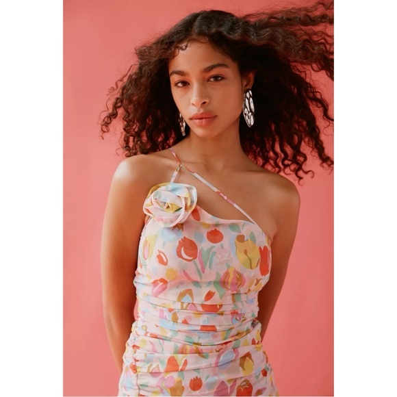 For Love & Lemons Desmona Floral Midi Dress Size Medium NWT Dainty Coquette - Picture 4 of 17